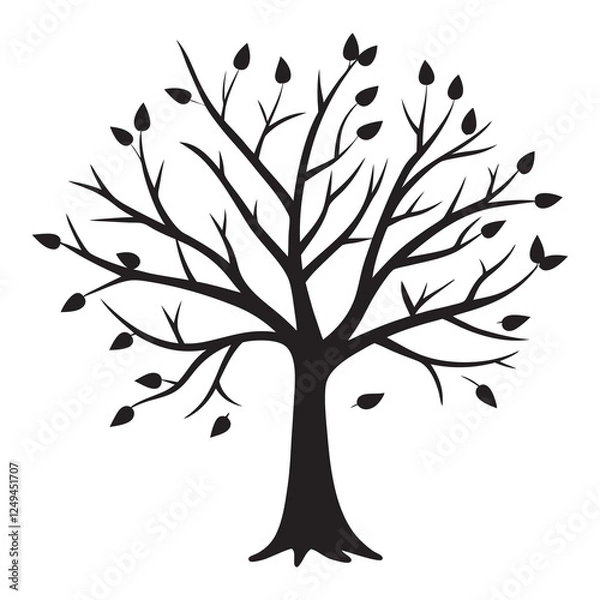 Obraz vector tree silhouette with leaves