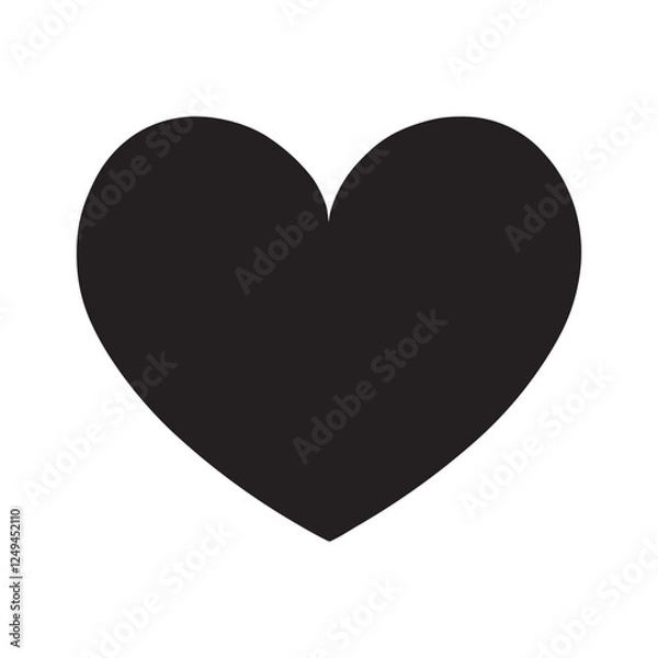 Obraz Black heart on white background