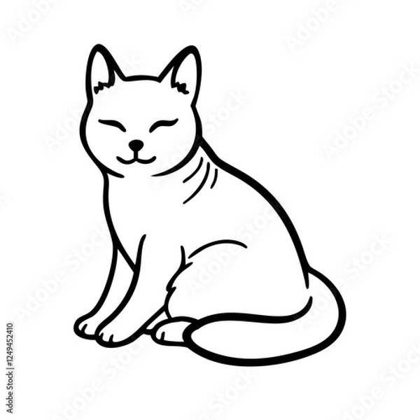 Fototapeta A bold and dynamic cat logo with geometric shapes, representing agility, mystery, and feline grace.