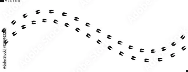 Obraz Deer footprint vector illustration. Animal footprint silhouette. Sika deer paw print 