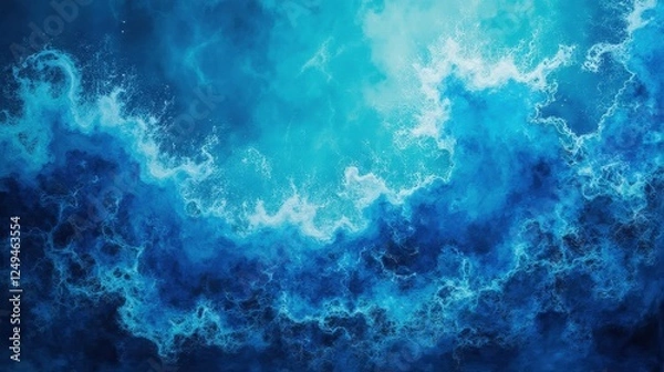 Fototapeta Vibrant Ocean Waves Creating Beautiful Patterns in Deep Blue Water