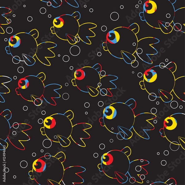 Obraz Neon Fish Seamless Design