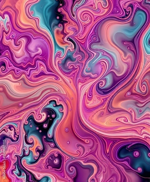 Fototapeta Vibrant Fractal Expressionist Abstract Wallpaper