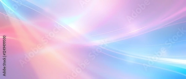 Fototapeta Tranquil Pastel Sky with Ethereal Light Rays - Abstract Digital Art
