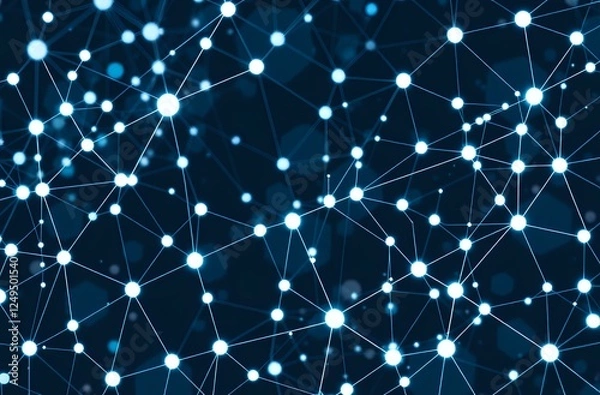 Fototapeta Abstract Neural Network Technology Pattern