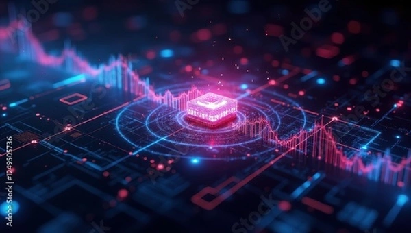 Fototapeta Smart contracts in automated agreements illustrated through conceptual graphics showcasing technology and data flow in modern transactions