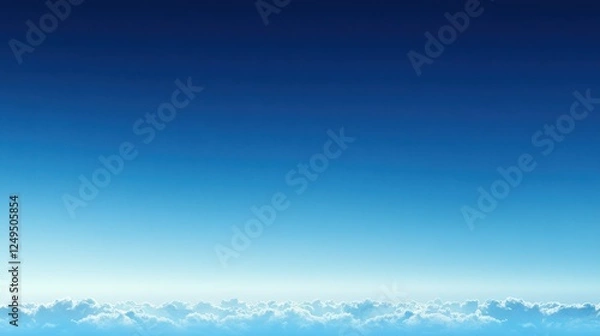 Fototapeta Above the clouds, daytime sky, aerial view, peaceful background, ideal for travel
