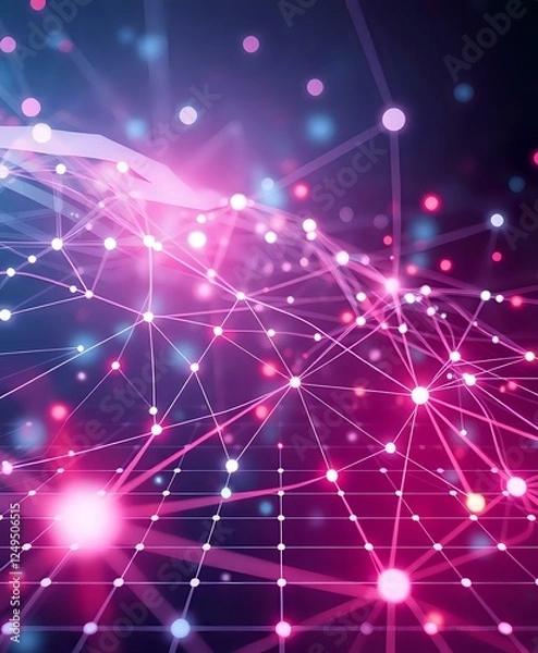 Fototapeta Interconnected Network Design | Modern Futuristic Abstract Background