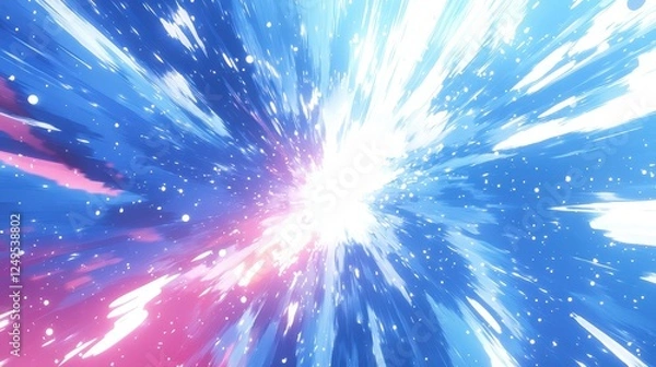 Fototapeta A vibrant explosion of colors representing energy and motion in space.