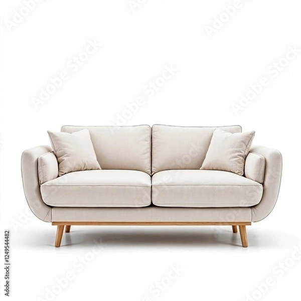 Fototapeta 3D Sofa Models on Minimal White Background