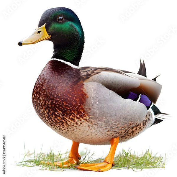 Fototapeta mallard duck isolated on white background