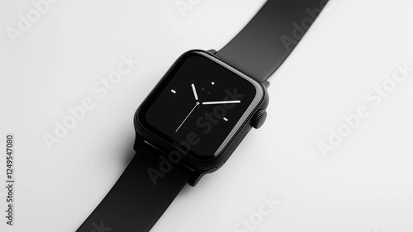 Obraz Black watch with a white face. This image was generated using AI