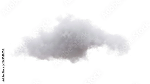 Obraz Cloud isolated on white, transparent. Soft fluffy cloud 