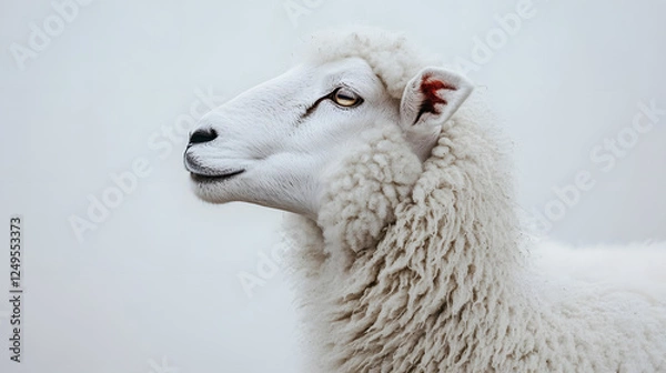 Obraz white alpaca portrait