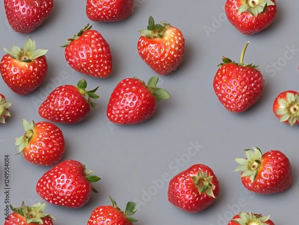 Obraz Strawberry photograph seamless pattern