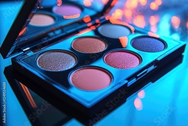 Obraz Stylish eyeshadow palette with glowing edges