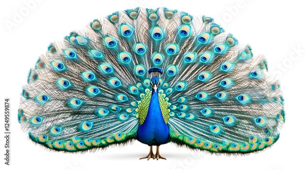 Fototapeta  Peacock isolated on white. Saved with clipping path