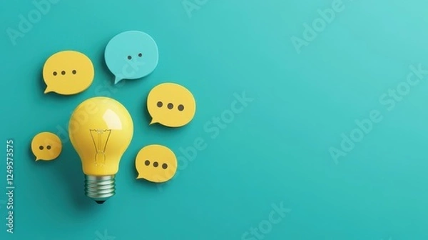 Fototapeta Creative Lightbulb Concept Speech Bubbles Innovative Communication