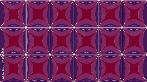 Fototapeta Geometric Abstract: A mesmerizing tapestry of vibrant purple and magenta hues interlaced with a delicate pattern of white stars.  This dynamic design evokes a sense of rhythm and movement.