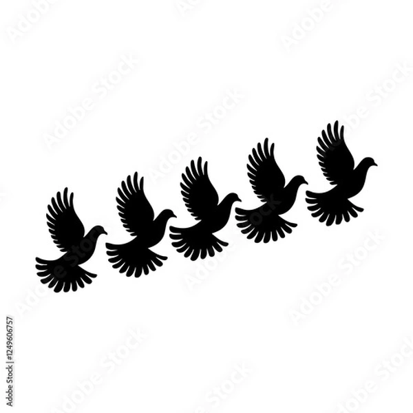 Fototapeta Flock of Birds in Flight – Silhouette of Birds Soaring
