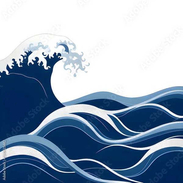 Fototapeta Japanese-Inspired Ocean Wave Pattern