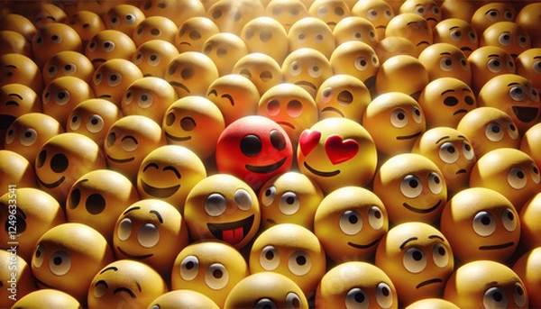 Fototapeta abstract background with emoticons