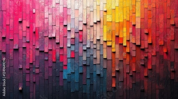 Fototapeta Colorful block wall texture background design