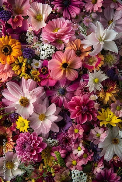 Fototapeta Nature in Full Bloom: A Spectacular Display of a Cornucopia of Flowers
