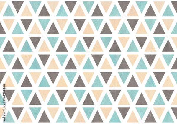 Fototapeta Watercolor triangle pattern.