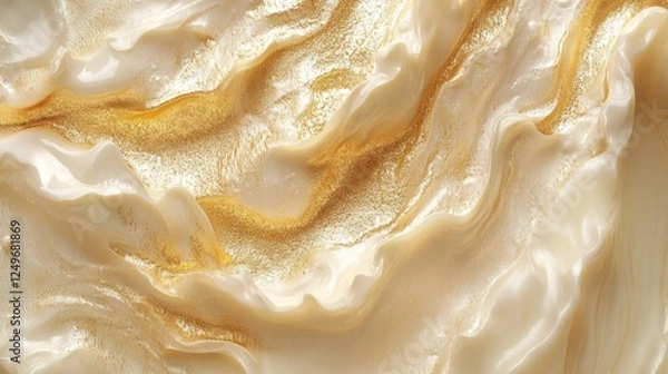 Fototapeta Elegant pearl gold abstract background featuring matte golden brass textures with a subtle grainy effect