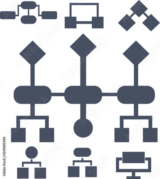 Fototapeta Flowchart Vector Collection – Diagram and Process Visualization Set