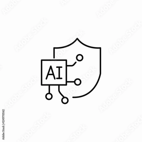 Obraz ai security system icon sign vector