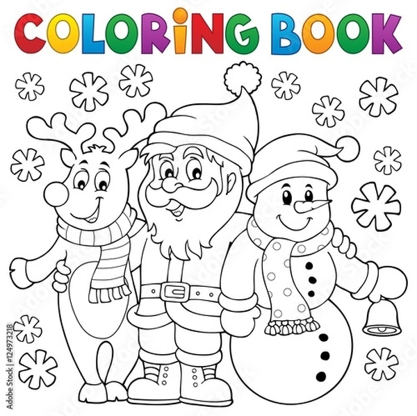 Obraz Coloring book Christmas characters