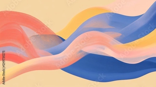 Fototapeta Abstract Pastel Waves Graphic Design for Backgrounds and Posters