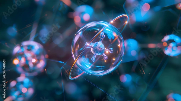 Obraz The Atomic Design: Visual Representation of Elemental Lead (Pb) and its Electron Configuration