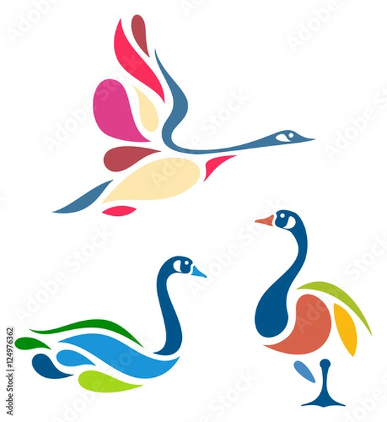 Fototapeta Stylized Geese