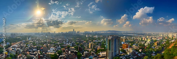 Obraz Mesmerizing Display of Diverse Architectural Styles under the Warm Glow of Pune's Typical Weather