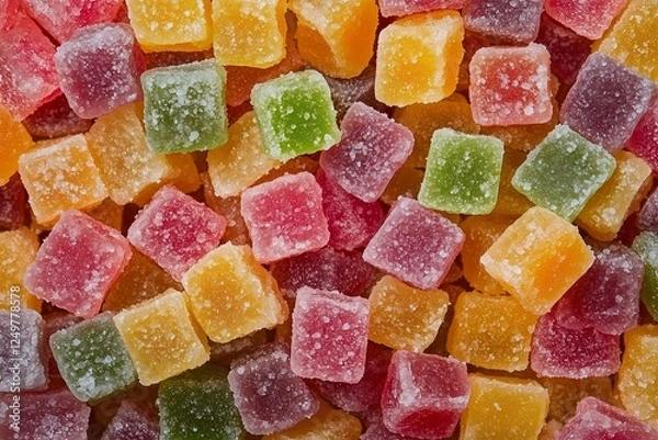 Fototapeta Colorful fruit gummies displayed on a textured surface