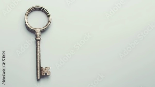 Fototapeta Old key isolated on white background. without shadow