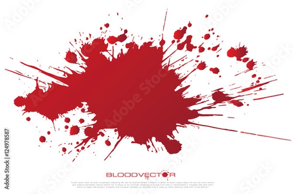 Obraz Abstract Blood splatter isolated on White background, vector des