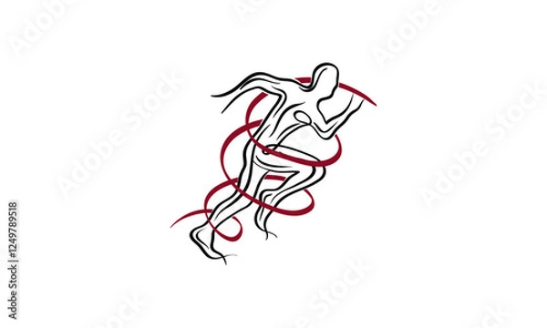 Fototapeta abstract running man logo image