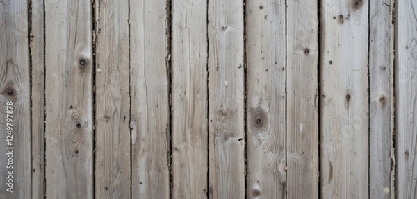 Fototapeta Weathered wooden planks with visible grain and cracks, rustic wood texture background, aged timber surface, vintage wood texture, natural rustic wood design, weathered timber planks for decoration.