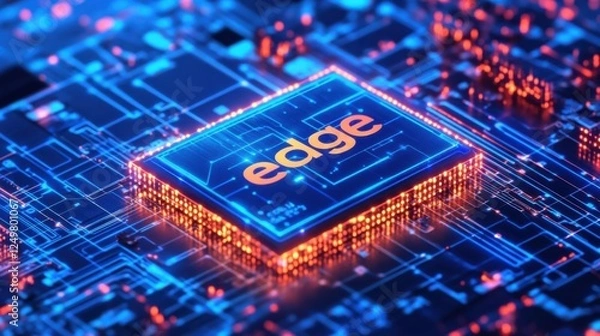 Fototapeta Edge Computing technology- A distributed internet network of connected devices	