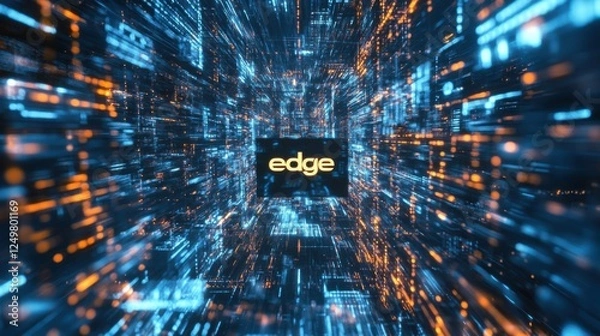 Fototapeta Edge Computing technology- A distributed internet network of connected devices	