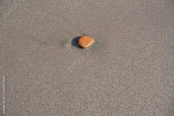 Obraz A small rock is sitting on the sand