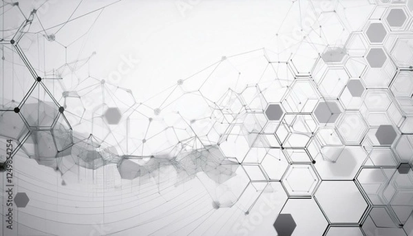 Fototapeta modern scientific background with hexagons, lines and dots background graphic resource