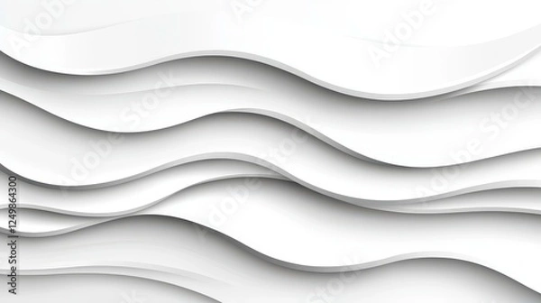 Fototapeta Modern white abstract wave texture creates a sleek design space, perfect for minimalist or creative projects.