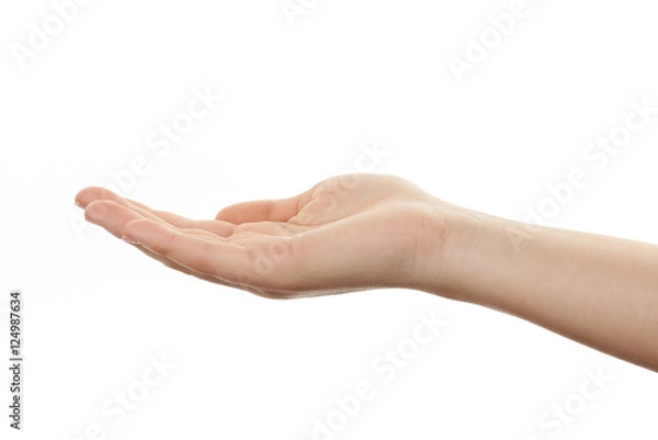 Obraz offene Hand einer jungen Frau