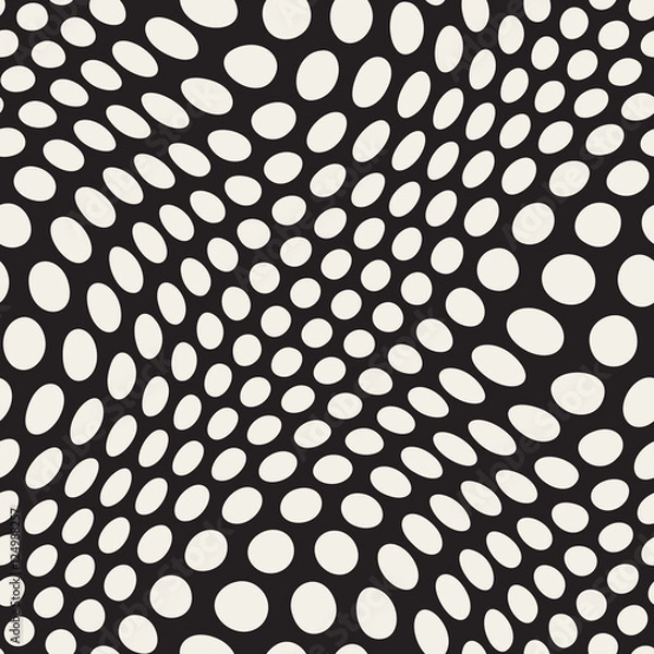 Fototapeta Vector Seamless Irregular Polka Dots Distorted Pattern