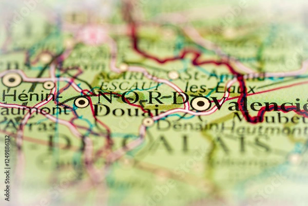 Obraz Nord, France highlighted on a world map.